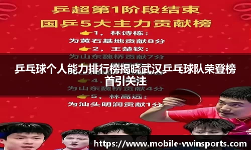 乒乓球个人能力排行榜揭晓武汉乒乓球队荣登榜首引关注
